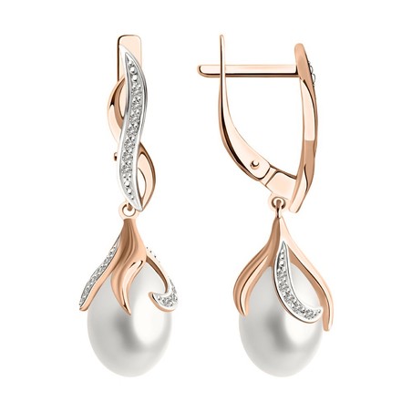 Ohrhänger mit Perle und Brillanten