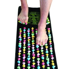 Massageteppich, bestückt mit Steinen