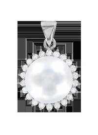 Подвеска с жемчугом и фианитами