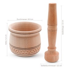 Holzmörser mit Stößel