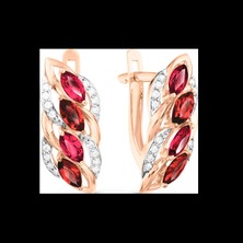 Ohrhänger mit  Granat, Rhodolith und Zirkonia