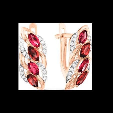 Ohrhänger mit  Granat, Rhodolith und Zirkonia