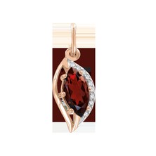 Подвеска с гранатом и фианитами