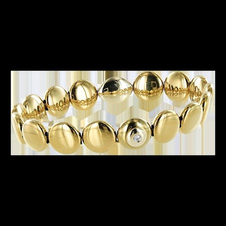 Armband aus Gelbgold mit Brillant, Keramik