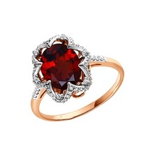 Damenring mit Granat und Zirkonia
