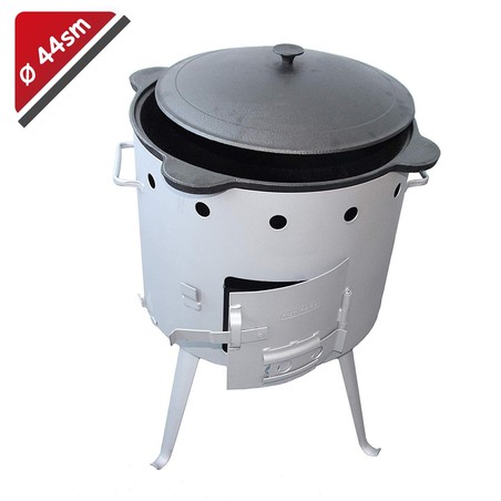 Holzedelstahlofen mit Kessel 14l.