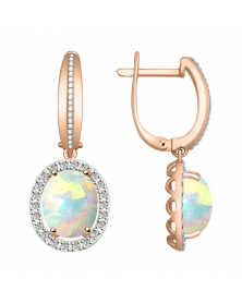 Ohrhänger mit Opal und Brillanten