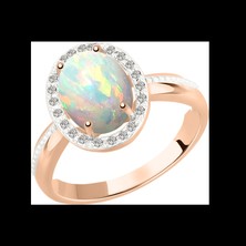 Damenring mit Opal und Brillanten