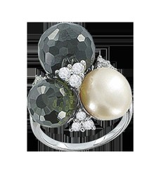 Damenring mit Perle und Zirkonia