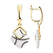 Серьги с бриллиантами и керамическими вставками