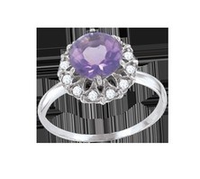 Damenring mit Amethyst und Zirkonia