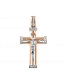 Крест из белого и красного золота