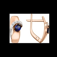 Ohrhänger mit Saphir und Brillant