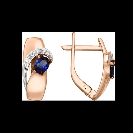 Ohrhänger mit Saphir und Brillant