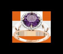 Damenring mit Amethyst und Zirkonia