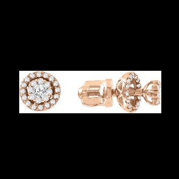 Серьги  пуссеты с фианитами