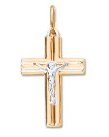 Крест из желтого и белого золота