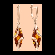 Серьги с янтарными вставками