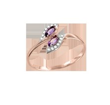 Damenring mit Amethyst und Zirkonia