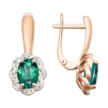 Cерьги с бриллиантами и изумрудами