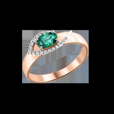 Кольцо с изумрудом и бриллиантами