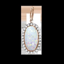 Подвеска с опалом и фианитами