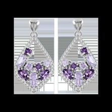 Ohrstecker rhodiniert mit Amethyst