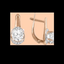 Rotgold Ohrhänger mit Zirkonia Swarovski