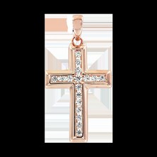 подвеска крест с фианитами