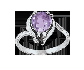 Damenring mit Amethyst und Zirkonia