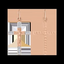 Подвеска  крест с фианитами