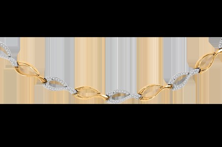 Collier oder als Armband Gelb/Weißgold