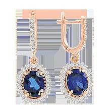 Ohrhänger mit Saphir und Zirkonia