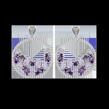 Ohrstecker rhodiniert mit Amethyst