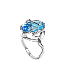 женское кольцо с голубым топазом