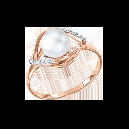 Damenring mit Perle und Zirkonia