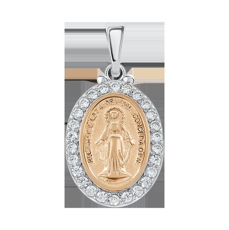 Подвескаикона из золочёного серебра с  фианитами