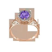 Damenring mit Amethyst und Zirkonia