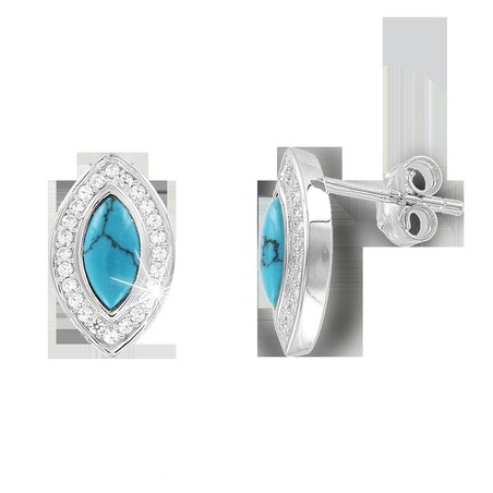 Ohrstecker mit Türkis und Zirkonia