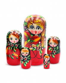 Klassische Matroschka 5 Puppen, 18 cm