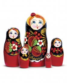 Klassische Matroschka 5 Puppen, 11 cm