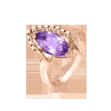 Damenring mit Amethyst und Zirkonia