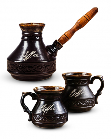 Keramikkaffeeset Turka 0,6 l + 2 Tassen 0,2 l