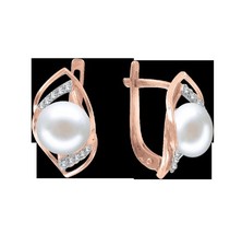 Ohrringe mit Perle und Zirkonia