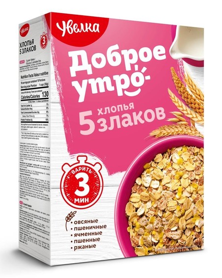 Getreideflocken aus 5 Sorten 350g "Uvelka"