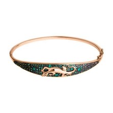 Armband mit grünen Achaten und Zirkonia