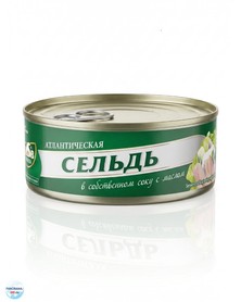 Сельдь в собственном соку с маслом, 240 г