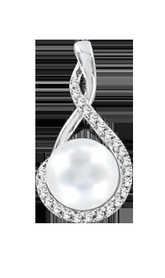 Подвеска с жемчугом и фианитами
