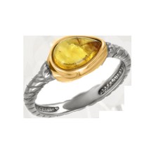 Damenring vergoldet mit Bernstein