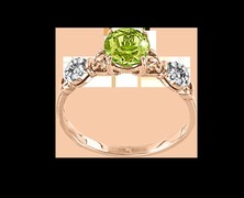 Damenring mit Chrysolith und Zirkonia